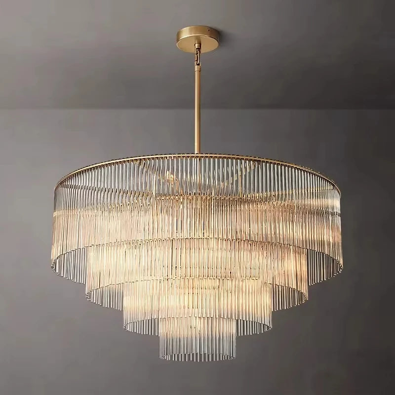 [Nordica] Nordic Luxury Glass Chandelier Gold Bar