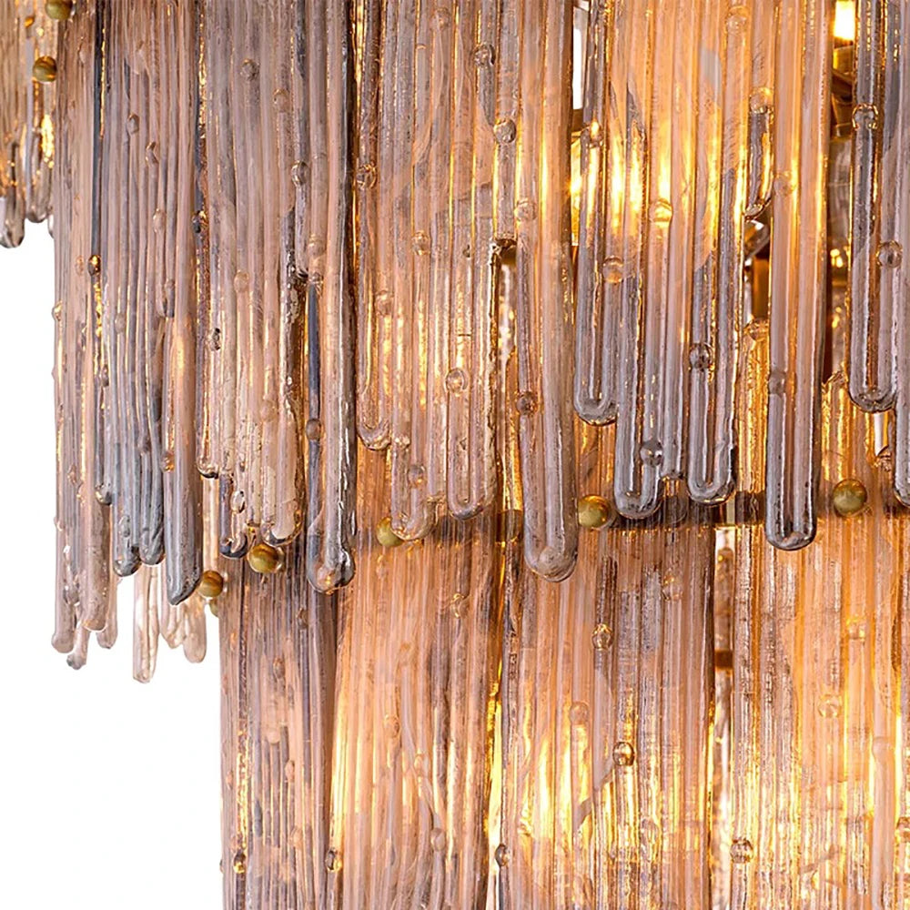 [Liberty] American Glass Chandelier Stainless Steel LED