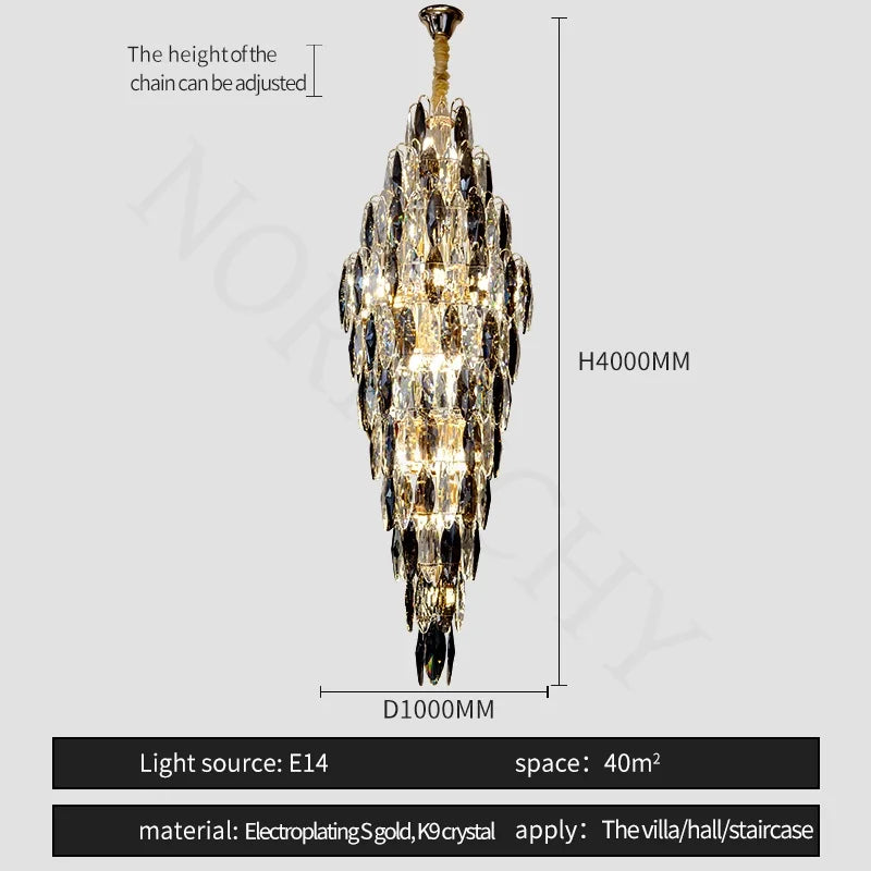 [Grandioso] European Duplex Crystal Chandelier Villa Luxury