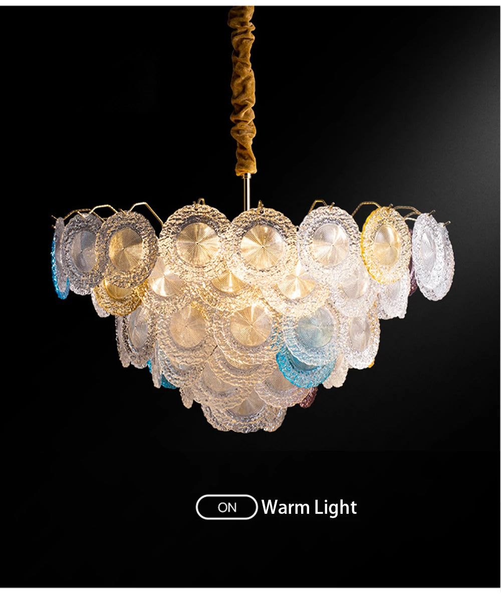 [Fiore] Vintage Flower Glass Chandelier Colorful