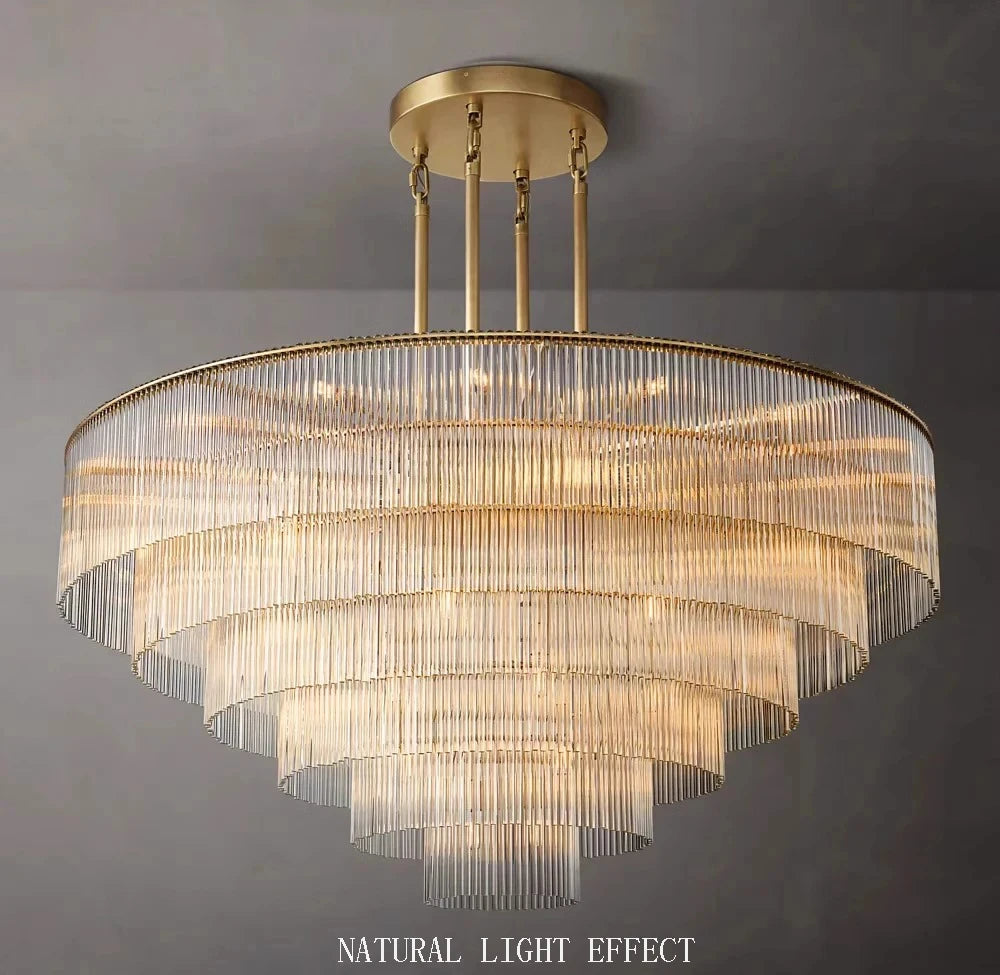[Nordica] Nordic Luxury Glass Chandelier Gold Bar