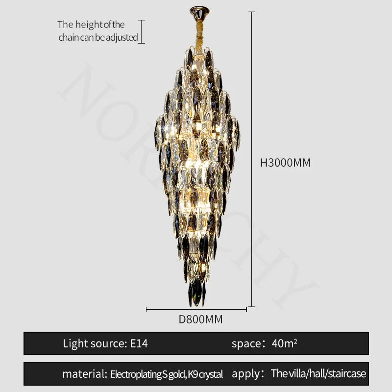 [Grandioso] European Duplex Crystal Chandelier Villa Luxury