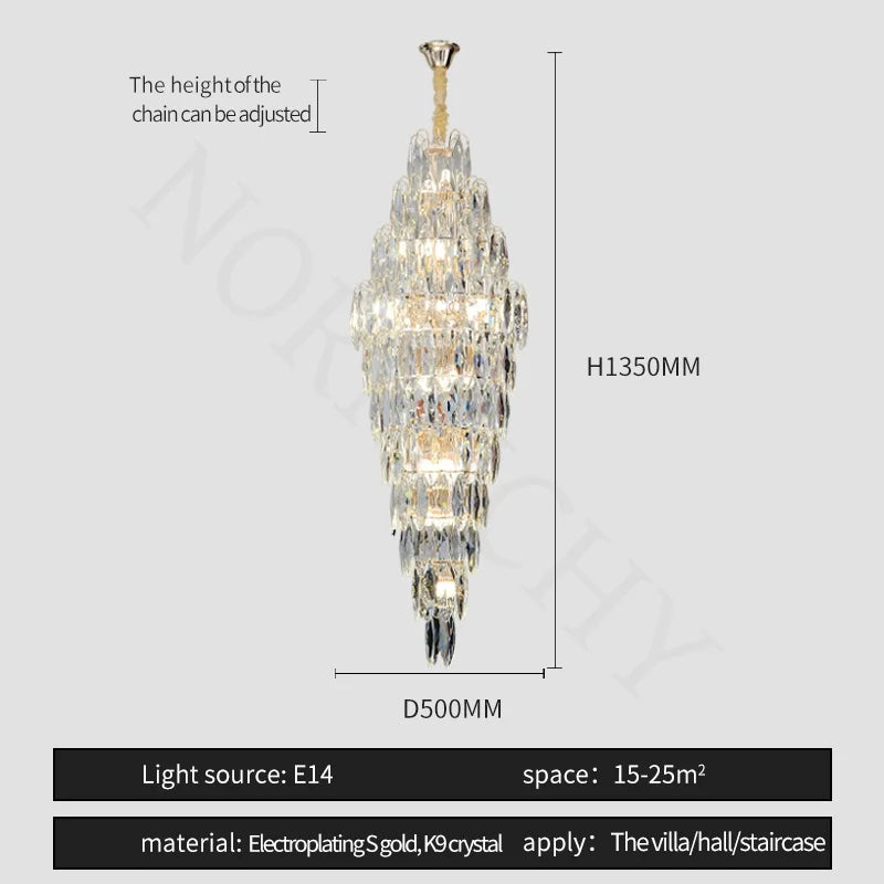 [Grandioso] European Duplex Crystal Chandelier Villa Luxury