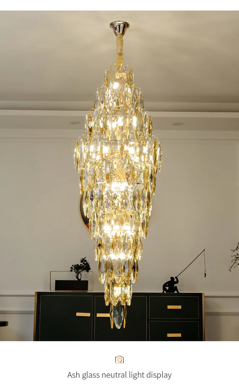 [Grandioso] European Duplex Crystal Chandelier Villa Luxury