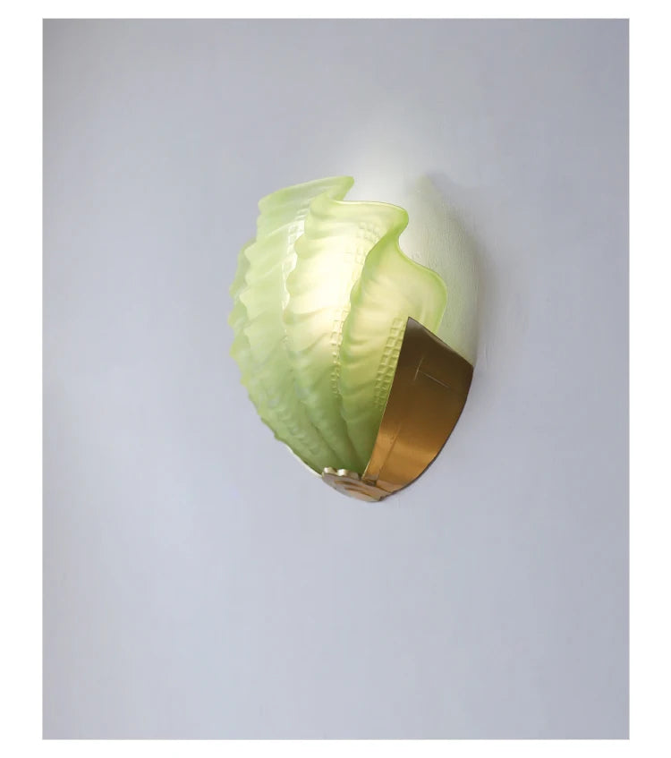 [Conchiglia] Brass Shell Wall Lamp French Glass
