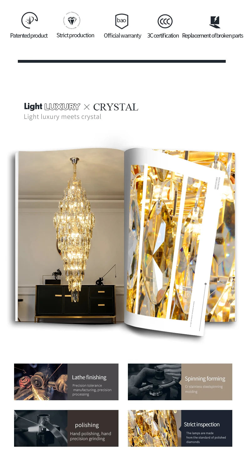 [Grandioso] European Duplex Crystal Chandelier Villa Luxury