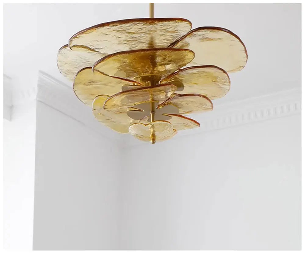 [Deco] Art Deco Chandelier Glass Stainless Steel