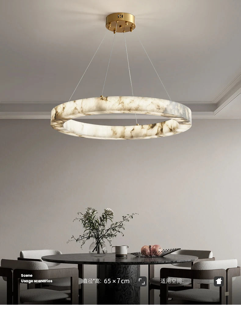 [Pietra] Marble Pendant Light Faux Stone Round