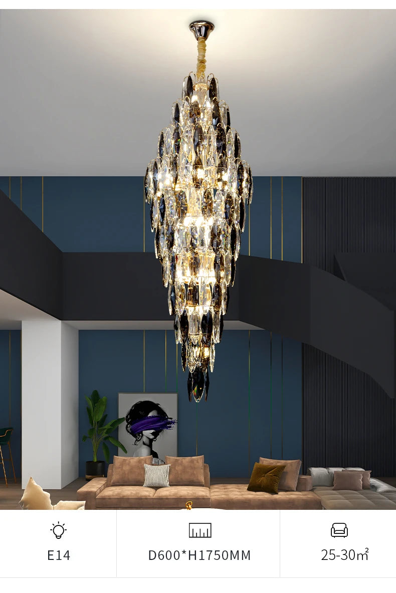 [Grandioso] European Duplex Crystal Chandelier Villa Luxury