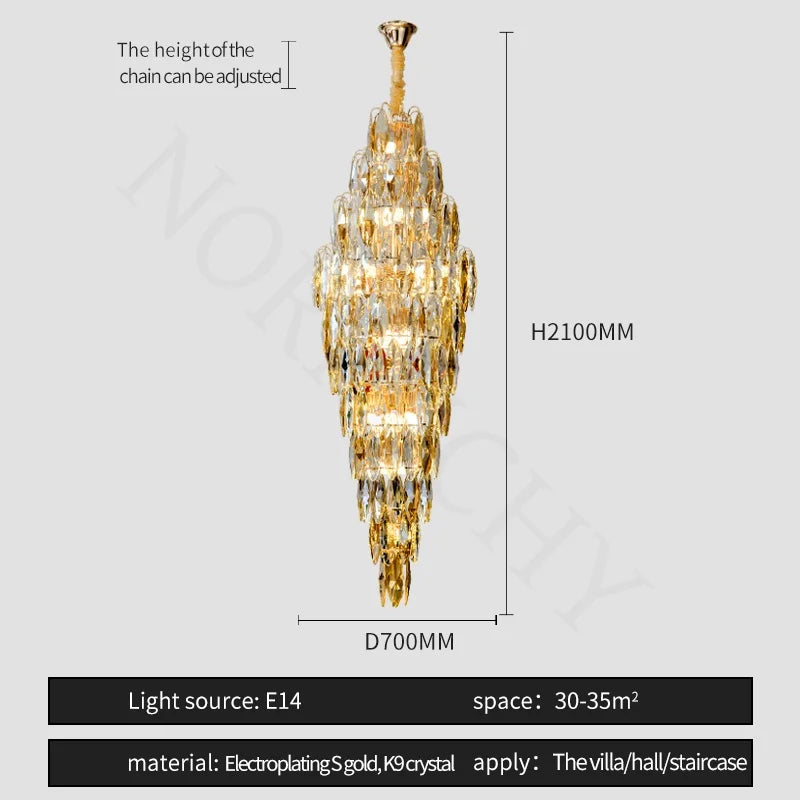 [Grandioso] European Duplex Crystal Chandelier Villa Luxury