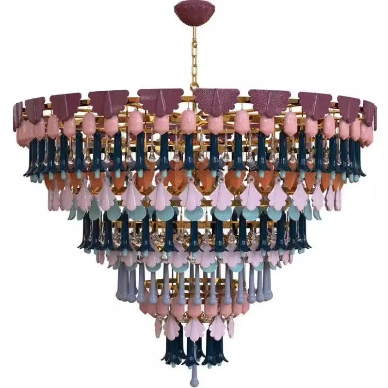 [Ceramica] Vintage Ceramic Chandelier Art Colorful