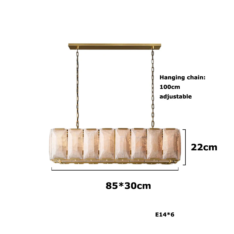 Vintage American LED Crystal Hanging Lamps Chandelier Lighting Retro Lustre Suspension Luminaire Lampen for Living Room