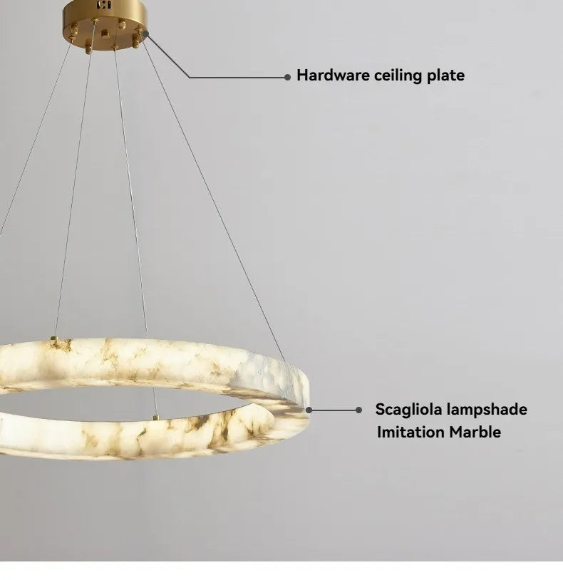 [Pietra] Marble Pendant Light Faux Stone Round