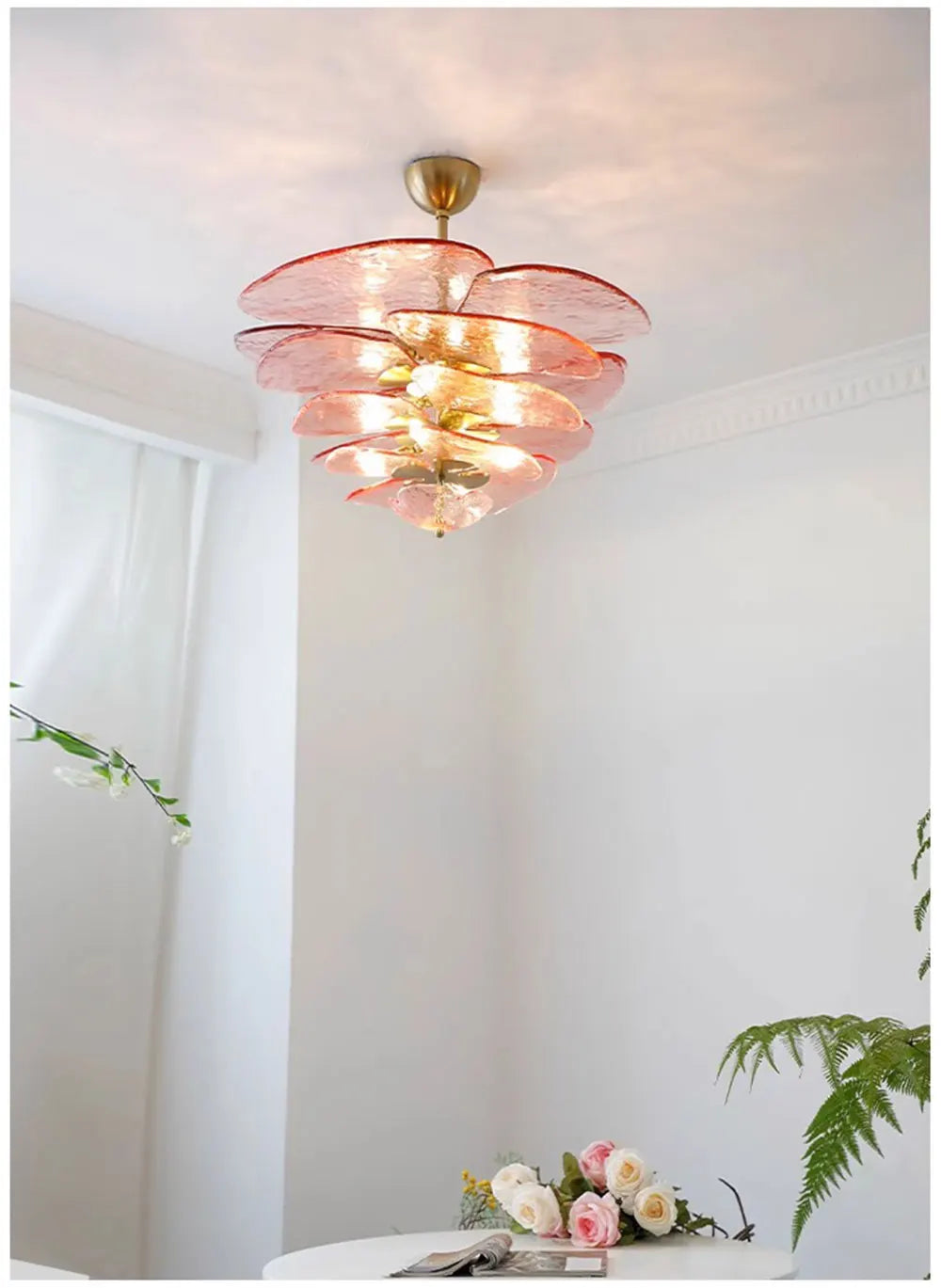 [Deco] Art Deco Chandelier Glass Stainless Steel