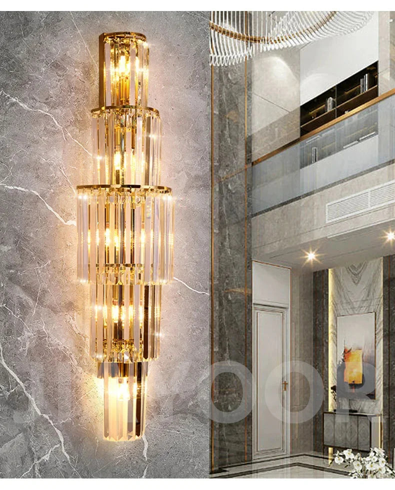 [Grandeur] Luxury Crystal Wall Lamp Villa Corridor