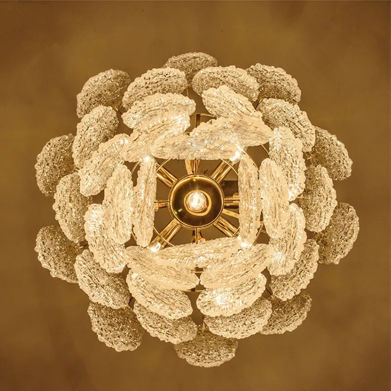 [Luminaria] Art Deco Pendant Gold Metal Glass