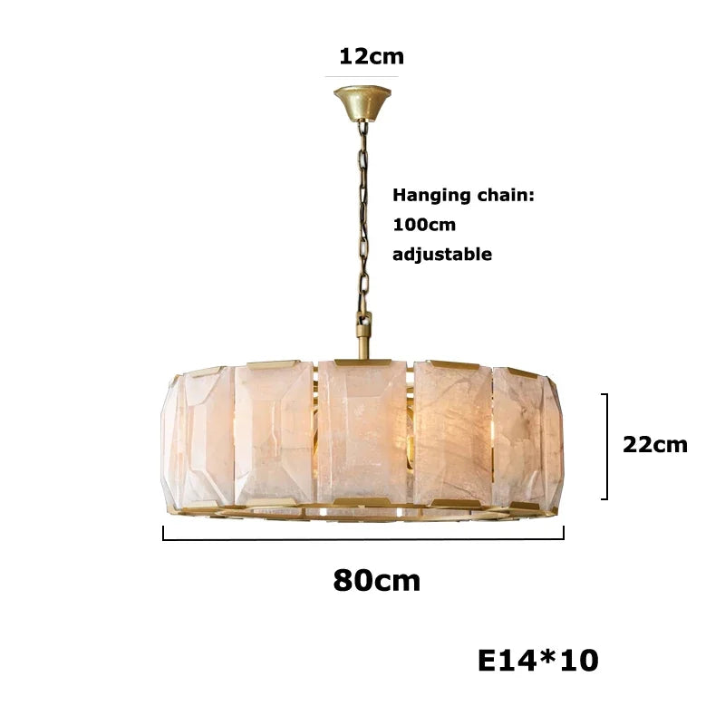 Vintage American LED Crystal Hanging Lamps Chandelier Lighting Retro Lustre Suspension Luminaire Lampen for Living Room