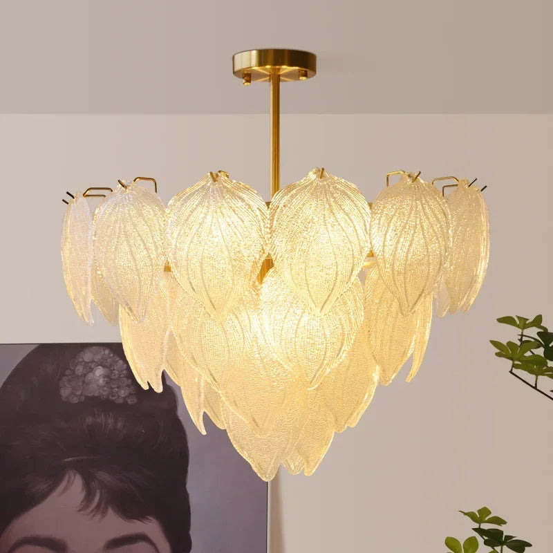 [Pino] Nordic Pine Leaf Chandelier Wrought Iron Creative