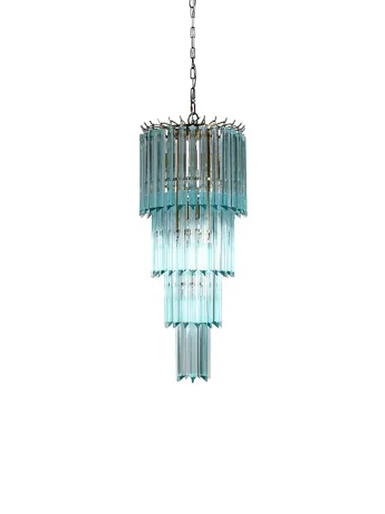[Cottage] Vintage European Glass Chandelier Staircase