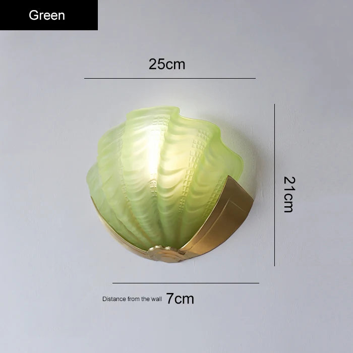 [Conchiglia] Brass Shell Wall Lamp French Glass