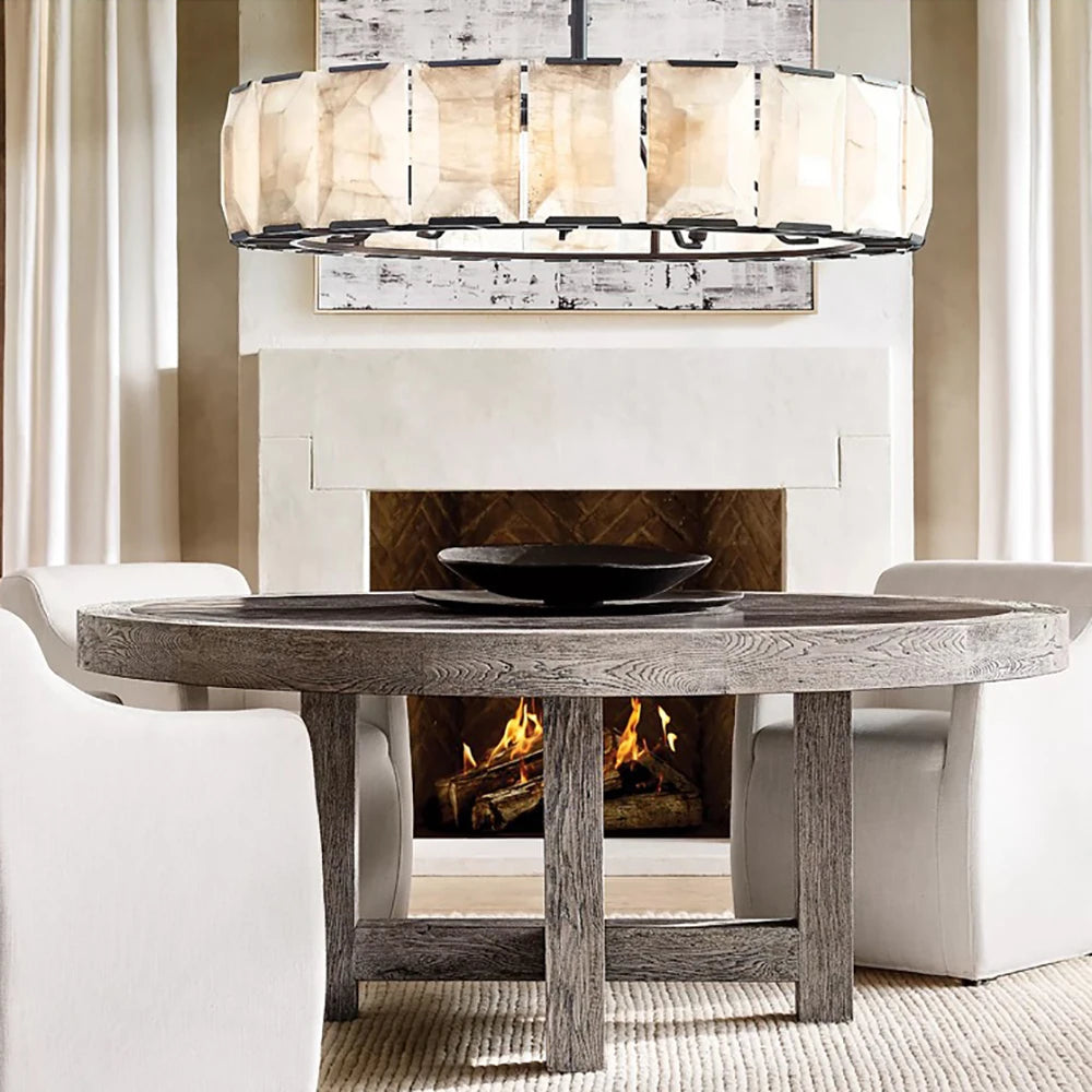 Vintage American LED Crystal Hanging Lamps Chandelier Lighting Retro Lustre Suspension Luminaire Lampen for Living Room