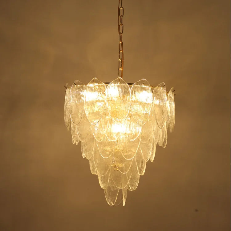 [Luminaria] Art Deco Pendant Gold Metal Glass