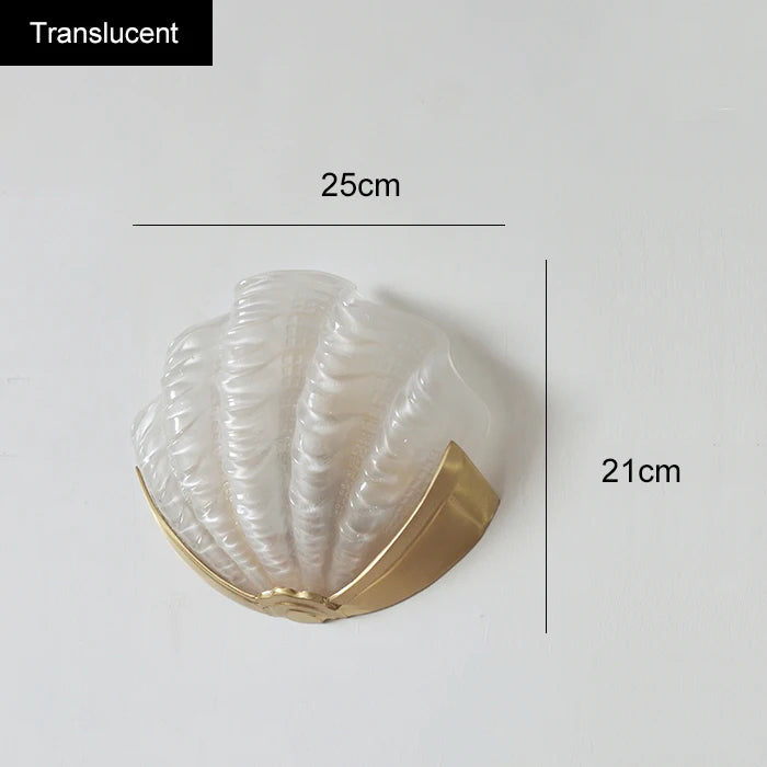[Conchiglia] Brass Shell Wall Lamp French Glass