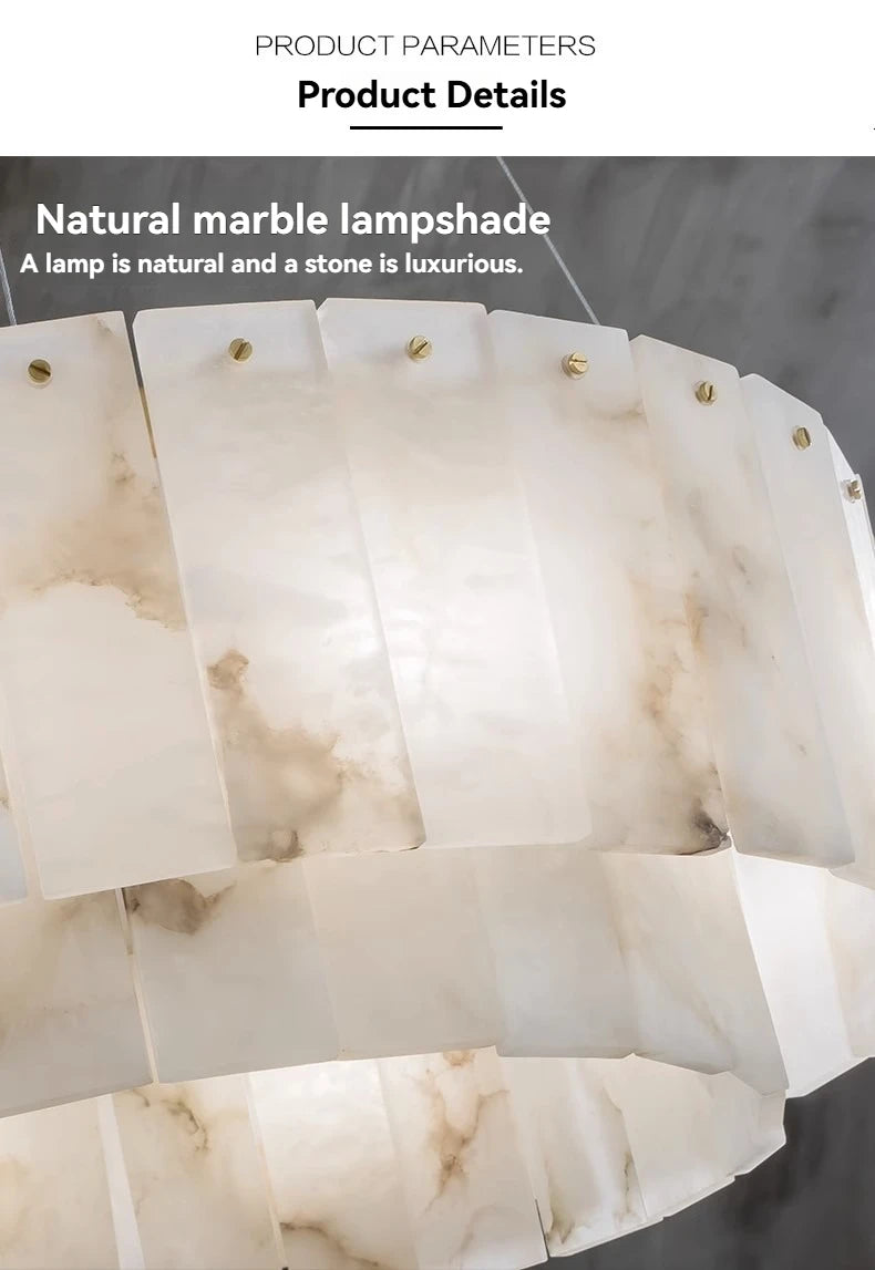[Carrara] Marble Pendant Light Brass Gold