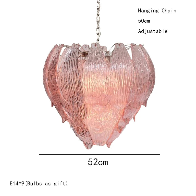[Bocciolo] Pink Flower Bud Chandelier Glass LED