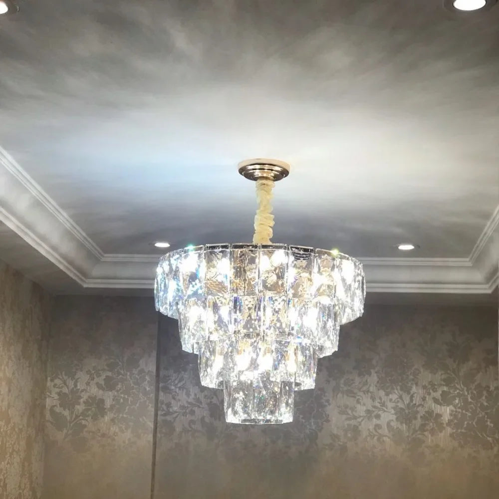 [Aurelia] Gold Crystal Chandelier Modern Lustre