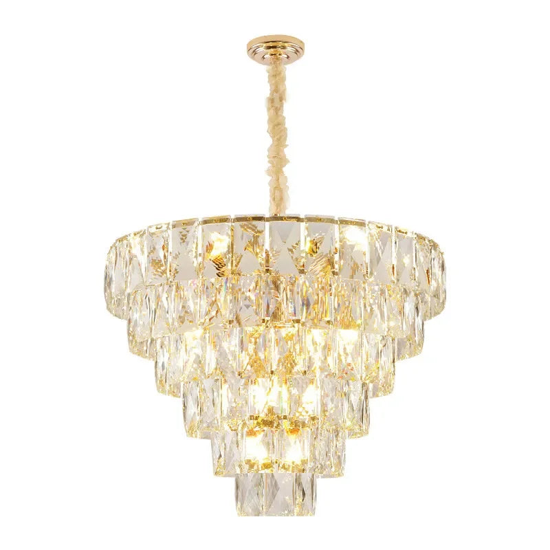 [Aurelia] Gold Crystal Chandelier Modern Lustre