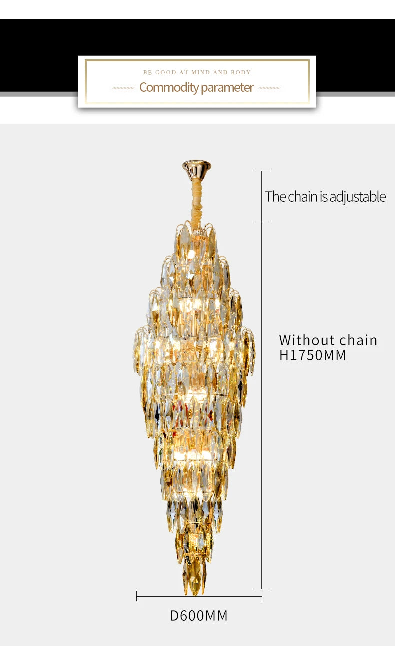 [Grandioso] European Duplex Crystal Chandelier Villa Luxury