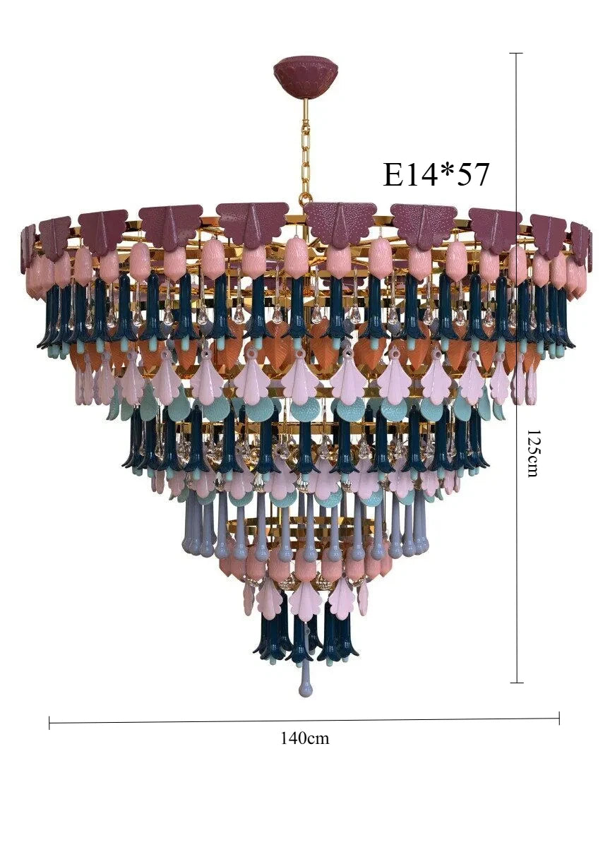 [Ceramica] Vintage Ceramic Chandelier Art Colorful