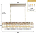 [Rettangolo] Gold Crystal Chandelier Rectangle Luxury