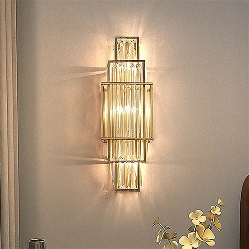 [Geometria] Geometric Crystal Wall Lamp Luxury Glass