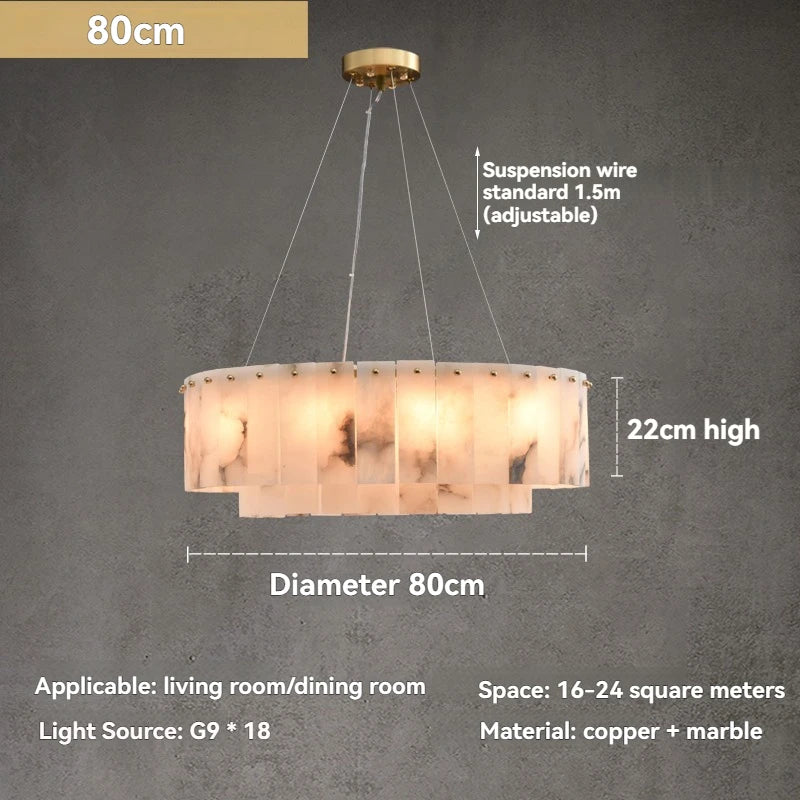 [Carrara] Marble Pendant Light Brass Gold