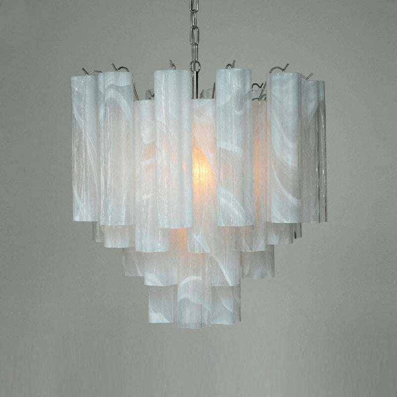 [Vetro Colorato] Art Deco Glass Tube Chandelier Stained