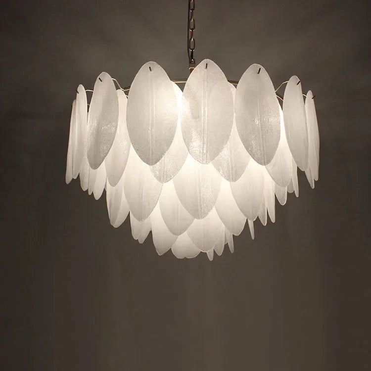 [Foglia] Glass Pendant Chandelier White
