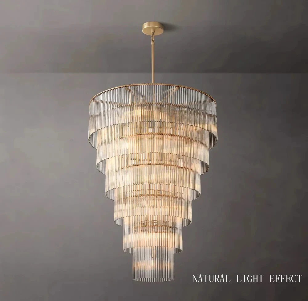 [Nordica] Nordic Luxury Glass Chandelier Gold Bar