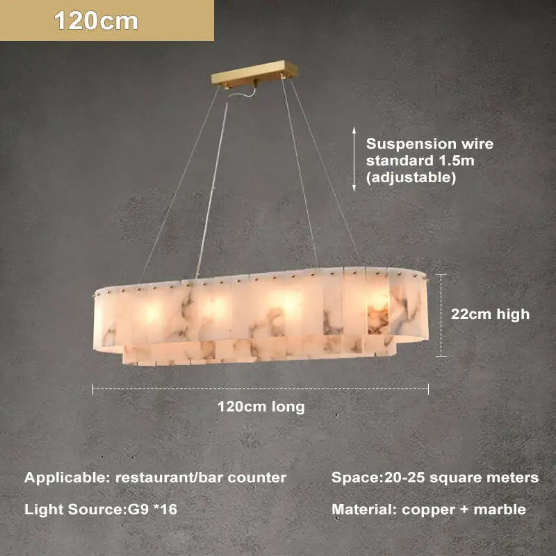 [Carrara] Marble Pendant Light Brass Gold