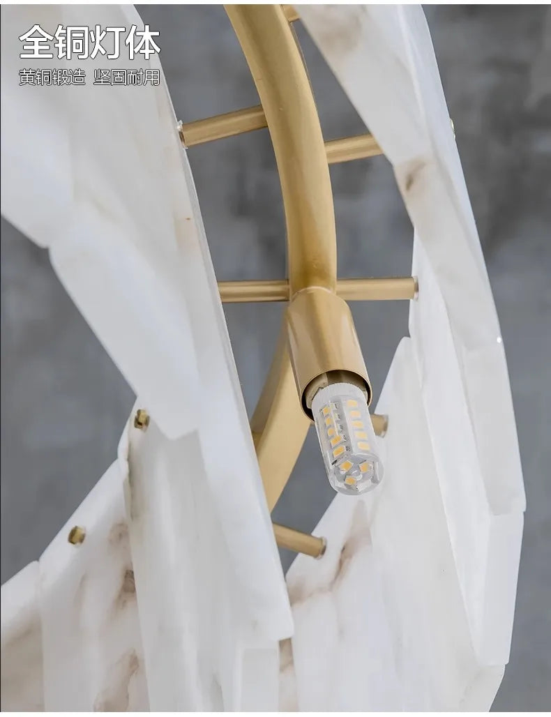 [Carrara] Marble Pendant Light Brass Gold
