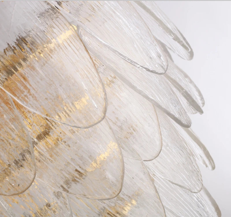 [Luminaria] Art Deco Pendant Gold Metal Glass