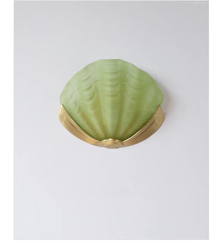 [Conchiglia] Brass Shell Wall Lamp French Glass
