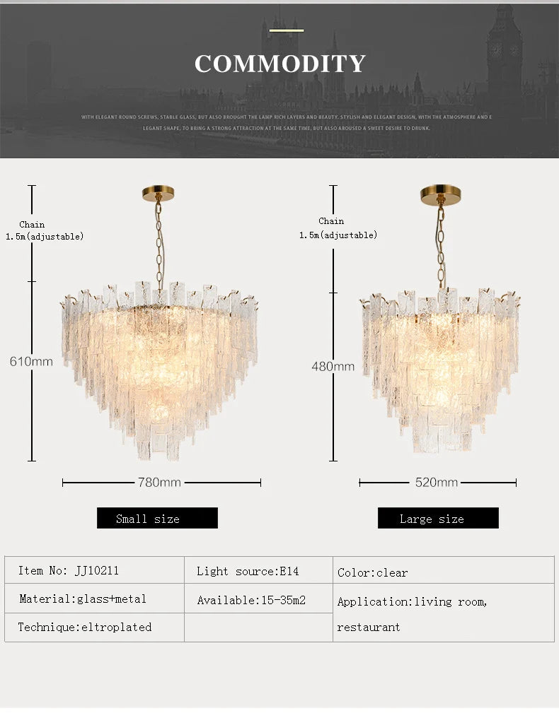 [Candela] Crystal Chandelier Gold Candle