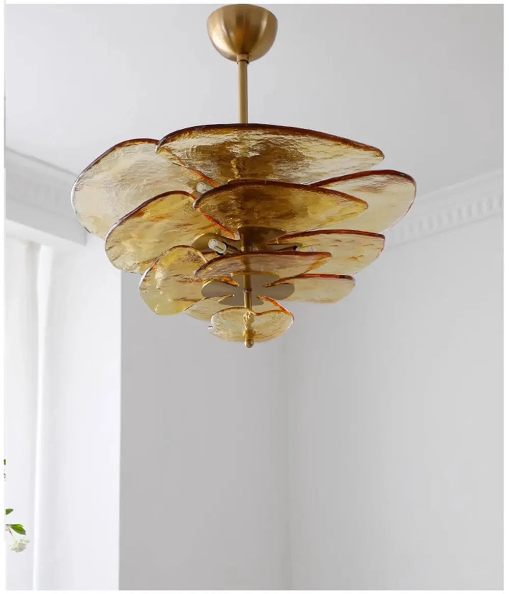 [Deco] Art Deco Chandelier Glass Stainless Steel