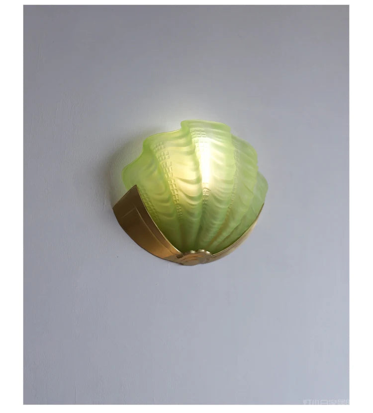 [Conchiglia] Brass Shell Wall Lamp French Glass