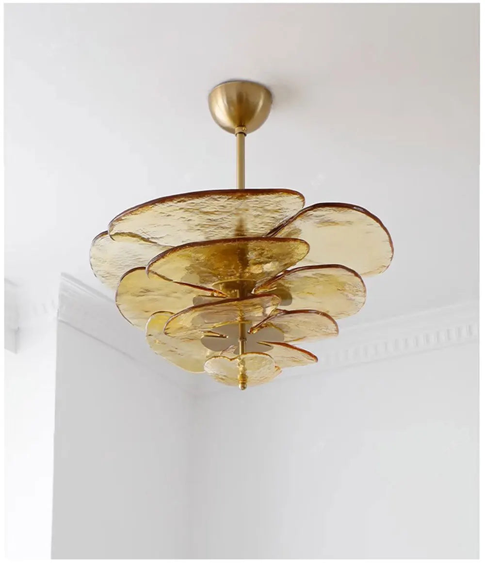 [Deco] Art Deco Chandelier Glass Stainless Steel