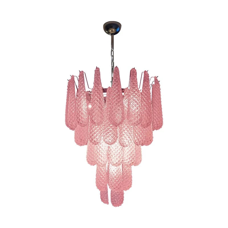 [coloreno] French Glass Chandelier Blue Pink White