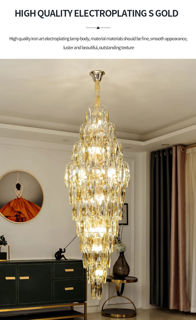 [Grandioso] European Duplex Crystal Chandelier Villa Luxury