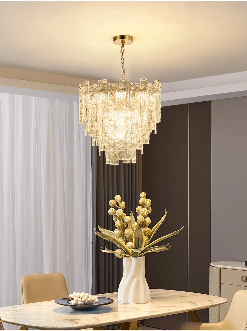 [Candela] Crystal Chandelier Gold Candle